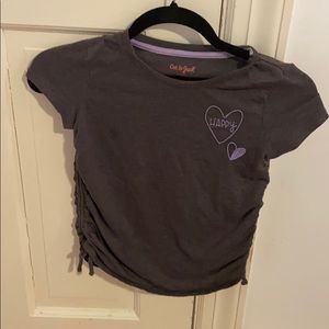Gray “happy” youth girls T-shirt
